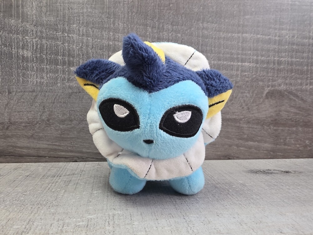 Pokemon Center Vaporeon Blue Black Plush 6” Nintendo Eevee Stuffed Animal g66